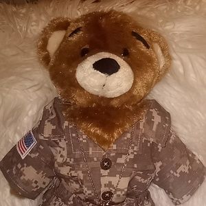 Build a Bear Bearemy Bear Military Army USA Camo American Flag Stuffed Animal